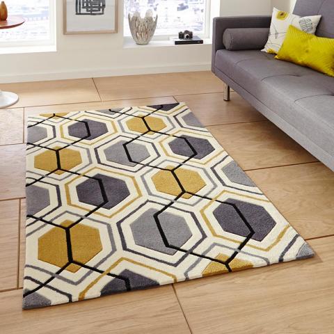 HK 526 Rug Grey Yellow 