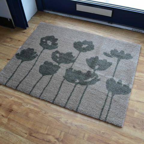 Hola Poppy Floral Doormats in HL15 Beige Cream