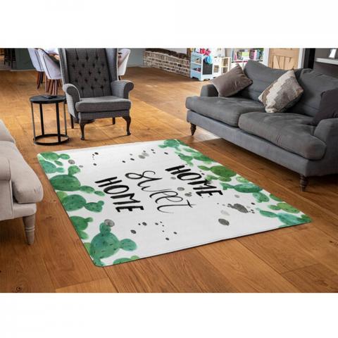 Home Sweet Home Designer Rug - Green / 110cm