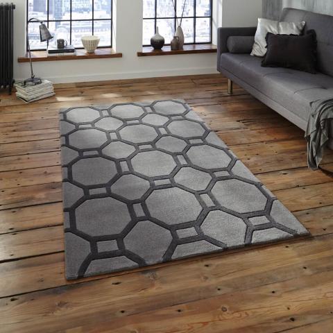 Hong Kong HK 4338 Rugs in Grey