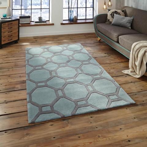 Hong Kong HK 4338 Rugs in Blue Grey