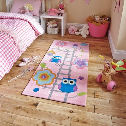 Hong Kong HK5648 Pink Owl Rug