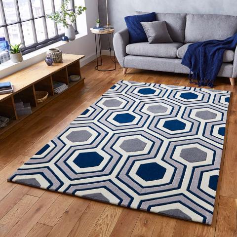 Hong Kong Rug 3661 Grey Navy 