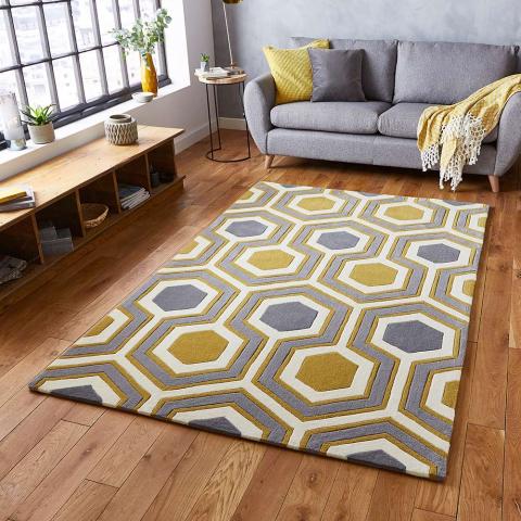 Hong Kong Rug 3661 Grey Yellow  size