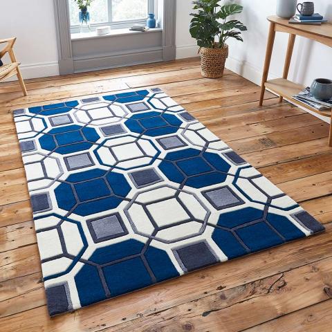 Hong Kong Rug 9238 Ivory Navy  size