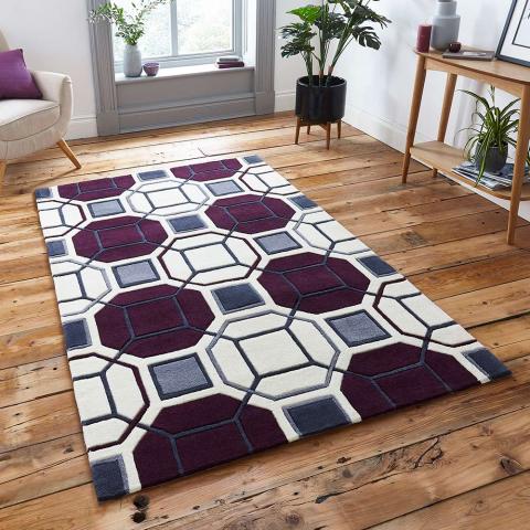 Hong Kong Rug 9238 Ivory Purple  size