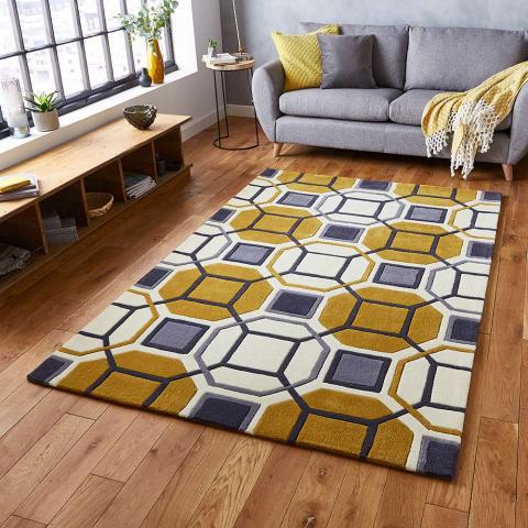 Hong Kong Rug 9238 Ivory Yellow  size