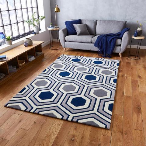 Hong Kong Rugs HK3661 in Grey Navy