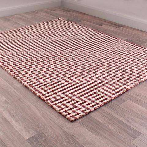 Houndstooth Rugs in Black and Red