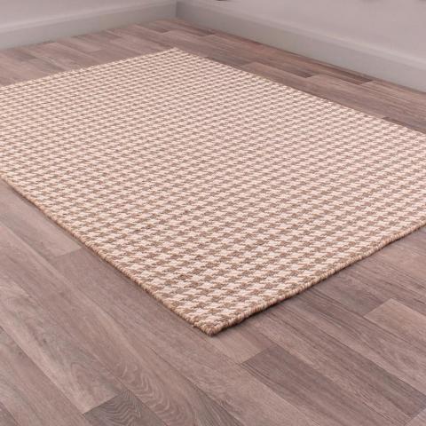 Houndstooth Rugs in Taupe