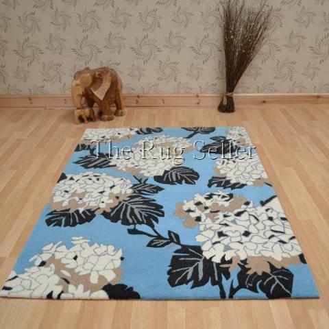 Hydrangea Rugs in Blue