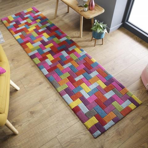 Illusion Flynn Multicoloured Rainbow Modern Hallway Runners