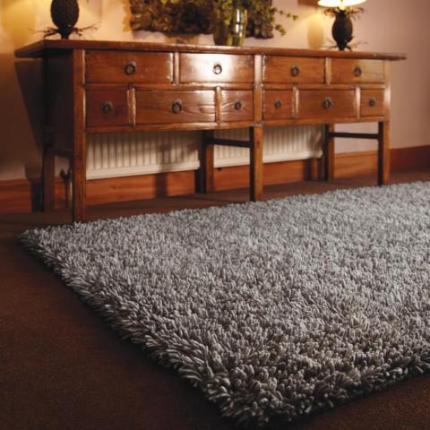 Imperial Shaggy Wool Rugs in Dove Grey