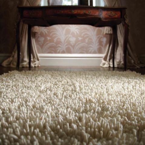 Imperial Shaggy Wool Rugs in Ivory