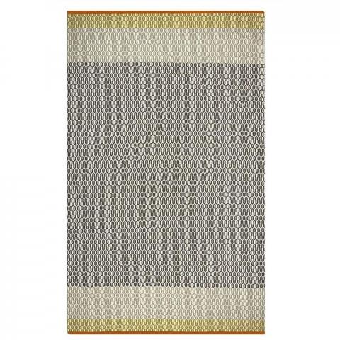 Indoor Outdoor Geometric Flatweave Cortez Rugs in Saffron Yellow by Designers Guild