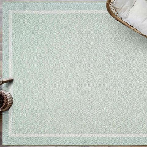 Indoor Outdoor Rug Mint Border Newquay 