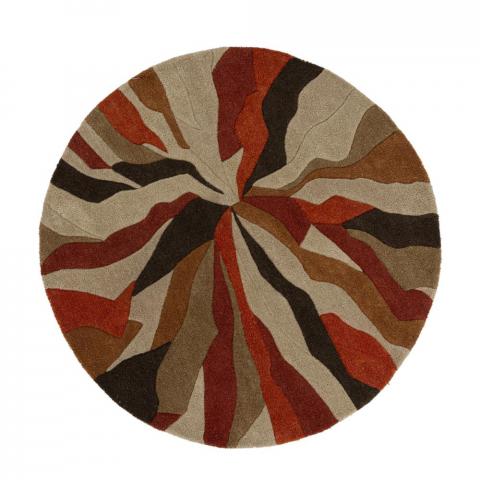 Infinite Splinter Orange Round Circle Colourful Rugs