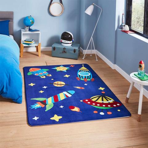 Inspire G3420 Childrens Rocket Blue Rug 