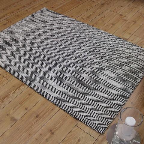 Ives Black White Rug 