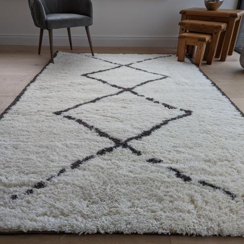 Ivory 4cm Scandi Shaggy Rugs - Ivory / 150cm