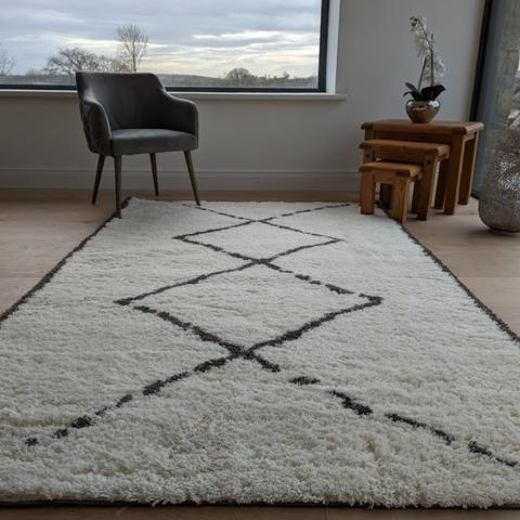 Ivory 4cm Scandi Shaggy Rugs - Ivory / 110cm