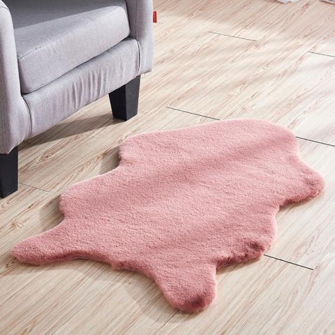 Jackrabbit Faux Fur Rug - Rose