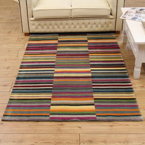 Jacob Stripe Rug Multi Colours 