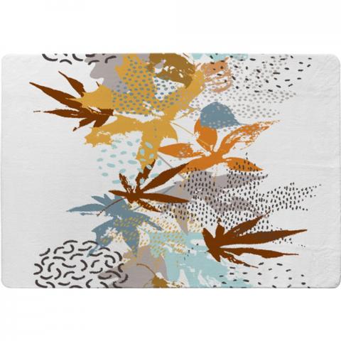 Japanese Leaves Designer Rug - White / 200cm