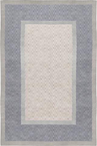 Jonathan Saunders Herringbone Neutral 3.05x2.44m/10'x8' Grey Neutral Wool & Silk rug by The Rug Company, Handknotted Tibetan wool and silk