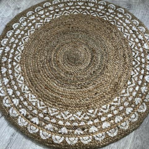 Jute Border Circle Round Rug