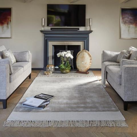 Karma Tassle rugs in Cloud Grey