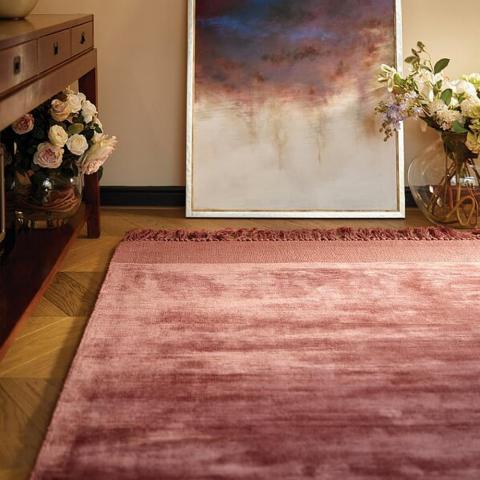 Karma Tassle rugs in Tuscan Rose