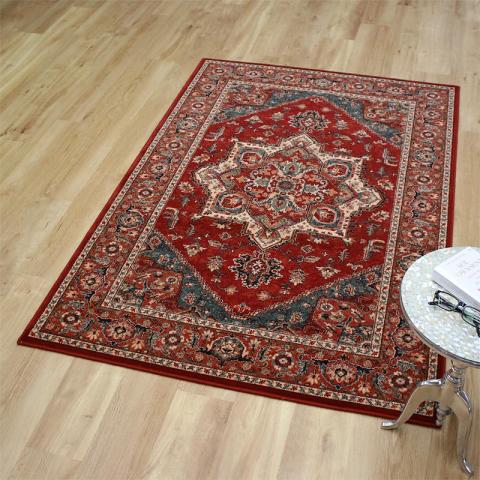 Kashqai Wool Rug 4354 Rust Grey 