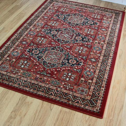 Kazak Red Grey Wool Rug 