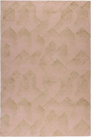 Kelly Wearstler Brink Dusk Modern 4.27x3.05m/14'x10' Pink Abstract Wool & Silk Modern rug by The Rug Company, Handknotted Tibetan Wool & Silk