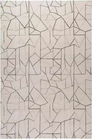 Kelly Wearstler Tetras 1.83x1.22m/6'x4' Beige Abstract Wool & Silk rug by The Rug Company, Handknotted Tibetan Wool & Silk