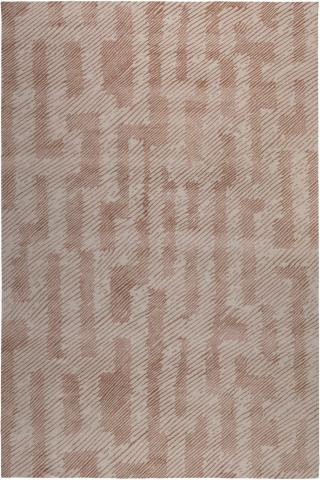 Kelly Wearstler Verge Clay 1.83x1.22m/6'x4' Brown Abstract Wool & Silk Abstract rug by The Rug Company, Handknotted Tibetan Wool & Silk