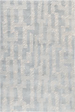 Kelly Wearstler Verge Ice 1.83x1.22m/6'x4' Blue Abstract Wool & Silk Abstract rug by The Rug Company, Handknotted Tibetan Wool & Silk