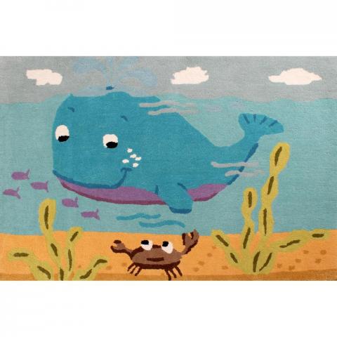 Kids Whale Rugs in Blue