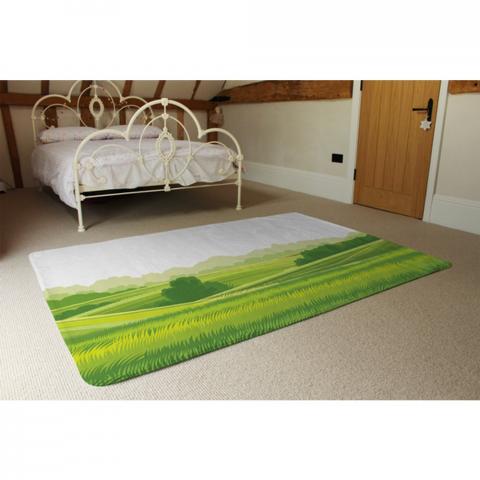 Landscape Illustration Designer Rug - Green / 230cm