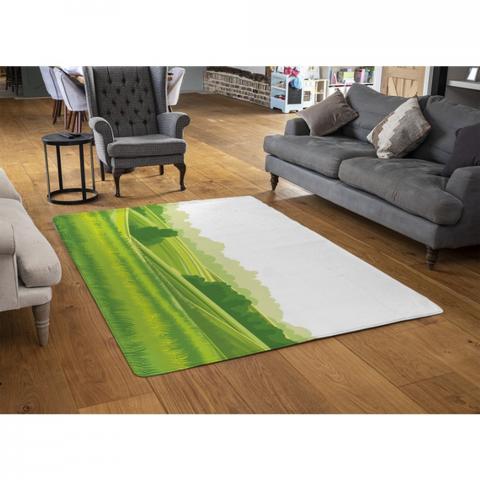 Landscape Illustration Designer Rug - Green / 110cm