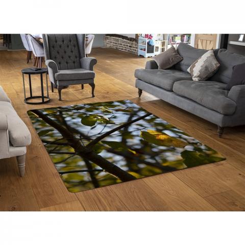 Leaves And Branches Designer Rug - Green / 110cm