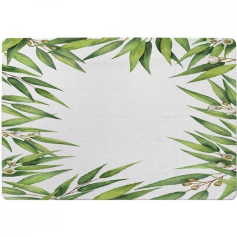 Leaves Border Designer Rug - Green / 200cm