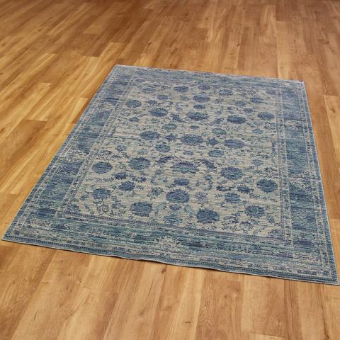 Light Blue Large Aqua Silk Rug 