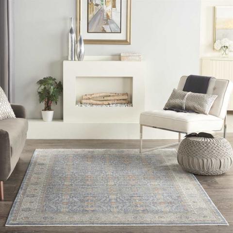 Light Blue Traditional Rug STN08 