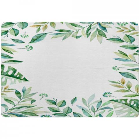 Light Botanical Leaves Designer Rug - Green / 150cm