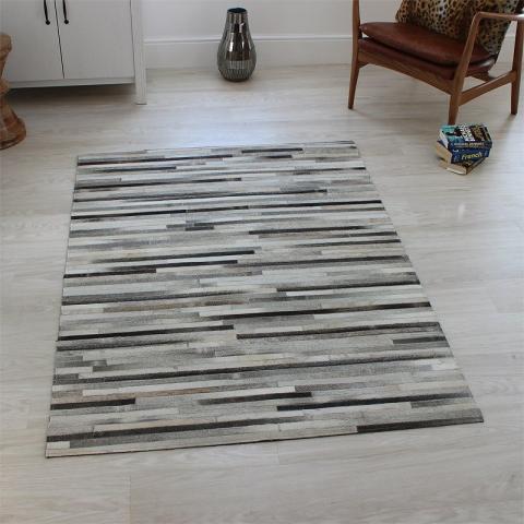 Light Grey Gaucho Stripe Rug 