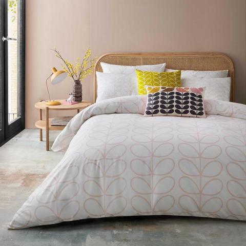 Linear Stem Bedding and Pillowcase By Orla Kiely in Cloud Pink