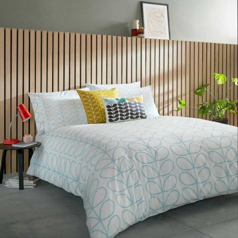 Linear Stem Bedding and Pillowcase By Orla Kiely in Neptune Blue