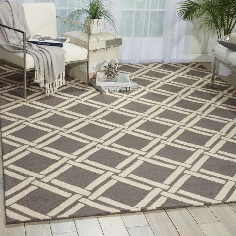 Linear Woolen Rug Grey Ivory LIN04 